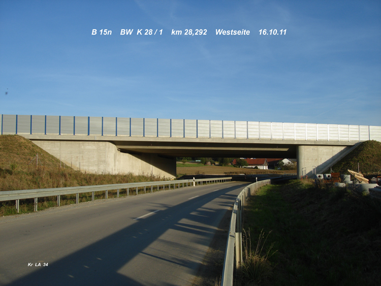 B15n Brckenneubau Unterfhrung Wirtschaftsweg Etzenbach Kreisstrasse LA34 Bw 28-1 10